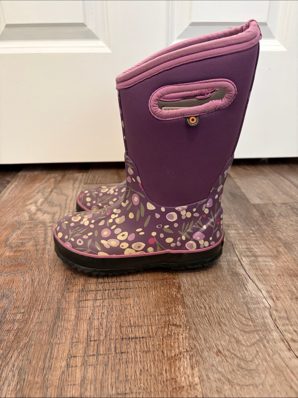 Bogs Purple Floral Kids Winter Boots